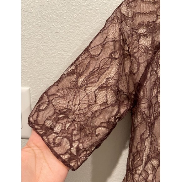 MOTH Brown Lace Short Sleeve Cardigan - Picture 3 of 4